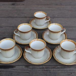 Mikasa Whole Wheat E8000 Cup and Saucer Tea Coffee Cocoa Lot of 6